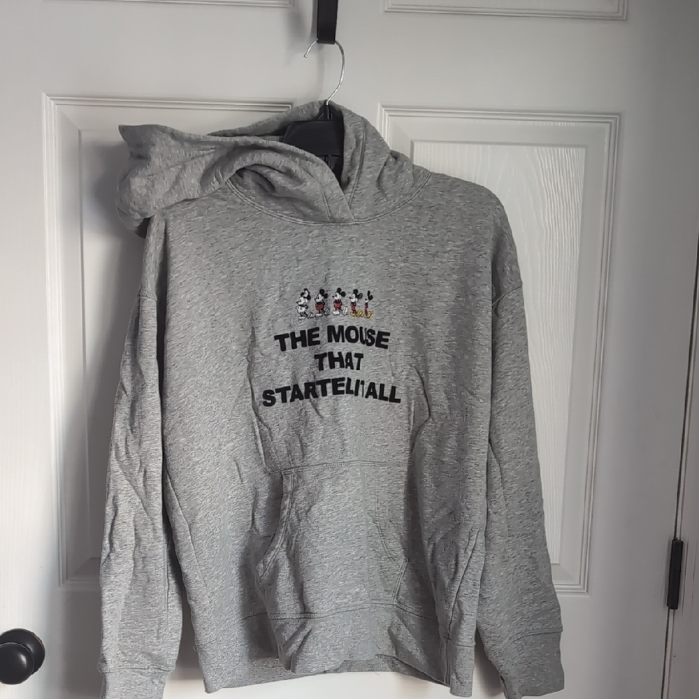 Disney Gray Sweater with Embroidered Characters